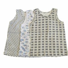 Майка Сказка, 3 шт., размер 92/98, серый, белый, синий