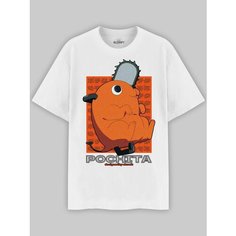 Футболка ALCRAFT CHAINSAW MAN collection, размер S, оранжевый, черный, серый, белый