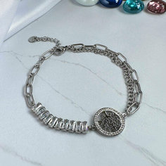 Браслет-цепочка XUPING JEWELRY, циркон, кристалл, 1 шт., серебристый