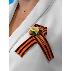 Брошь Наперсток, черный/оранжевый