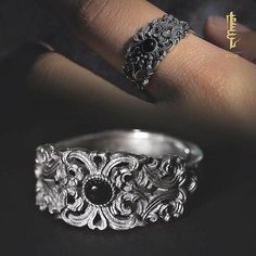 Кольцо-кулон, аметист синтетический, безразмерное, серебряный, черный Doraemon