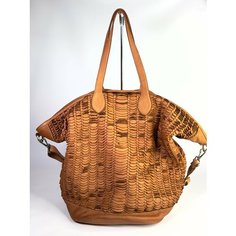 Сумка ведро Vera Pelle Bottega Borsa Grande, фактура матовая, оранжевый