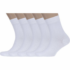 Носки RuSocks, комплект, 5 пар, размер 27 (41-43), белый