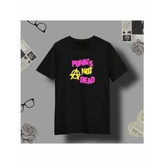 Футболка надпись punks not dead, размер XL, черный Моя маikа