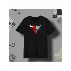 Футболка красный бык chicago bulls, размер XL, черный Моя маikа