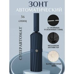 Смарт-зонт Дождя.NET, синий,темно-синий