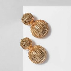 Серьги клипсы Queen Fair, размер 45 мм, золотистый