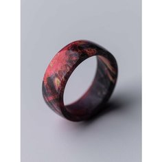 Кольцо RetroGlow, дерево, размер 22, ширина 5 мм, лиловый