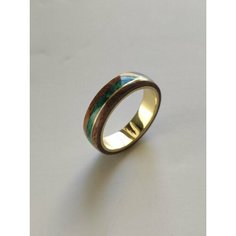 Кольцо RetroGlow, малахит, размер 23, коричневый/зеленый