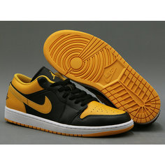 Кроссовки NIKE Air Jordan 1 Low, полнота D, размер 10 US, black/yellow