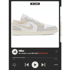 Кроссовки NIKE Air Jordan 1 Low, размер 8us / 7uk / 41eur / 40ru / 26cm, серый, белый