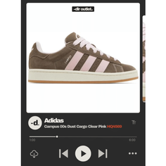 Кроссовки adidas Campus 00s, размер 7us / 6,5uk / 40fr / 39ru / 24,2cm, розовый, коричневый