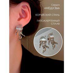 Серьги с подвесками, акрил, размер 40 мм, белый Accio