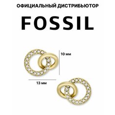 Серьги FOSSIL, искусственный камень, кристалл, желтый