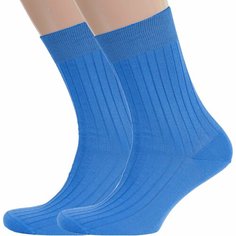 Носки RuSocks, комплект, 2 пары, размер 27, рис. 01, темно-голубой