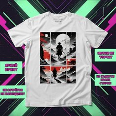 Футболка Самурай 61, размер 5XL-6XL, белый Нет бренда