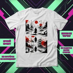 Футболка Самурай 21, размер 7XL-8XL, белый Нет бренда