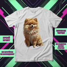 Футболка Шпиц 1, размер 9-10XL, белый Нет бренда
