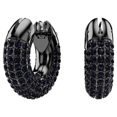 Серьги SWAROVSKI, кристаллы Swarovski, черно-серебристый