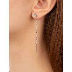 Серьги SOKOLLAIK, фианит, серый/белый
