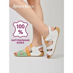 Сандалии Alessio Nesca, размер 41, белый, желтый, зеленый