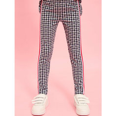 Легинсы Juno для девочки, размер 128, черный, серый