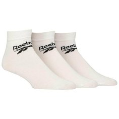 Носки Reebok Ankle Vector, комплект, 3 пары, размер 40/42 EU, белый
