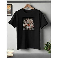 Футболка ONEQ унисекс 68-70 (6XL) размер с принтом Величайшие боксеры, черная, размер 6XL, черный