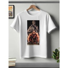 Футболка ONEQ унисекс 50-52 (XL) размер с принтом Джон Джонс, белая, размер XL, белый