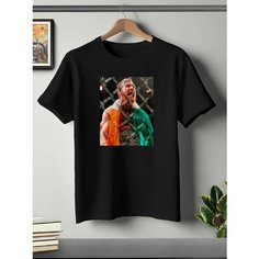 Футболка ONEQ унисекс 50-52 (XL) размер с принтом Конор Макгрегор, черная, размер XL, черный