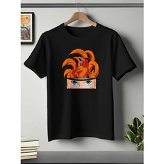 Футболка ONEQ унисекс 50-52 (XL) размер с принтом Narutomaki, черная, размер XL, черный