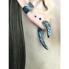 Комплект серег Starfallshop, славянский оберег, размер 35 мм, серебристый Starfall.Shop