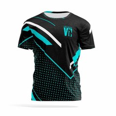 Футболка PANiN Brand, размер 4XL, голубой, черный, белый