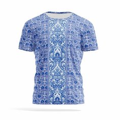 Футболка PANiN Brand, размер L, серый, бирюзовый