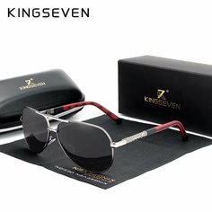 Солнцезащитные очки KINGSEVEN, красный/серебристый