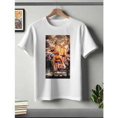 Футболка ONEQ унисекс 68-70 (6XL) размер с принтом Тайсон Фьюри, белая, размер 6XL, белый