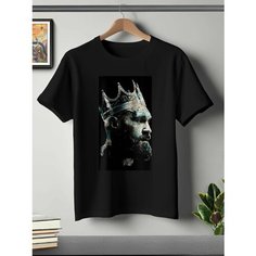 Футболка ONEQ унисекс 50-52 (XL) размер с принтом Тайсон Фьюри, черная, размер XL, черный