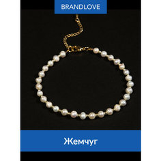 Браслет на ногу BL Jewelry, длина 21 см, 1 шт., белый