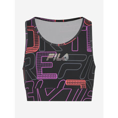 Топ спортивный Fila Running AOP Girls Bras, размер 158/164, черный