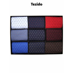 Носки Tezido, комплект, 9 пар, размер 41-46, красный, голубой, коричневый, синий
