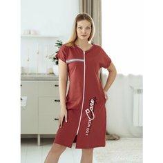 Халат для кормящих мам LIDЭКО женский домашний на молнии, размер 104/164, коралл Lideko