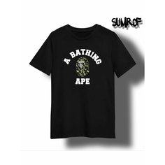 Футболка Zerosell с надписью A Bathing Ape, размер L, черный