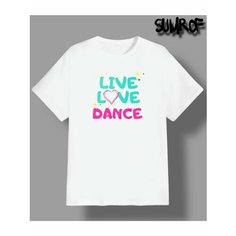 Футболка Zerosell с надписью love dance люблю танцы, размер 4XS, белый