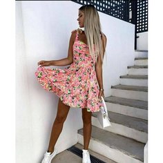 Платье asprin fashion, размер XL, розовый цветочек