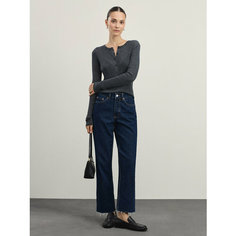 Джинсы Zarina straight cropped, размер S (RU 44)/170, темный индиго