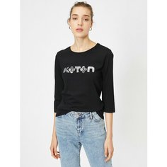 Лонгслив KOTON, размер S, , черный