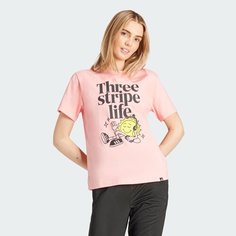 Футболка adidas Camiseta Estampada Positivity, размер S INT, Semi Pink Spark