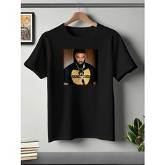 Футболка ONEQ унисекс 50-52 (XL) размер с принтом Drake, черная, размер XL, черный