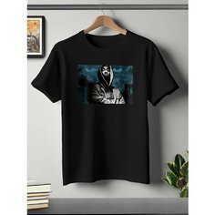 Футболка ONEQ унисекс 48-50 (L) размер с принтом Tupac, черная, размер L, черный