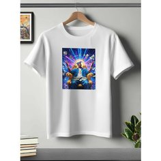 Футболка ONEQ унисекс 68-70 (6XL) размер с принтом Tupac, белая, размер 6XL, белый